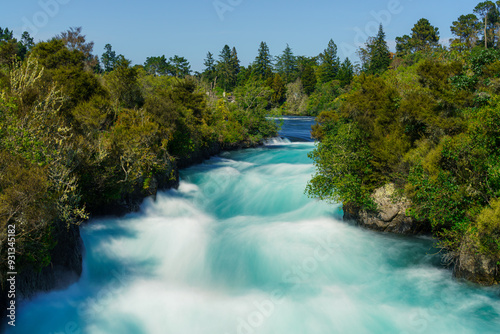 a long exposure of the rapids at a waterfall