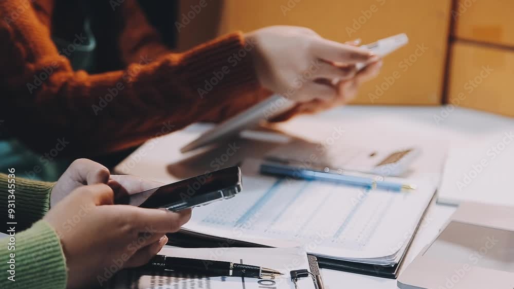 Small Business Startup SME Owners Asian Women Also Check Online Orders Laptops and sales of work items with girl boxes. Work independently at home, online SME business, small and medium enterprises