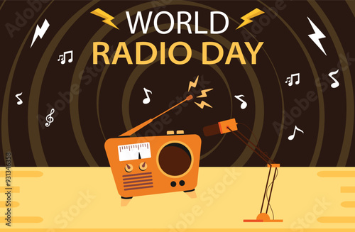Celebrate World Radio Day with this vibrant vector design template! Perfect for posters, banners, and social media posts. Fully editable, featuring a modern style ideal for radio events or promotions.