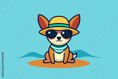 Chihuahua is a calm dog in a swimming suit