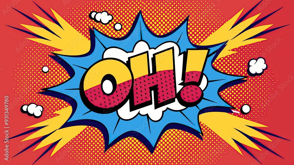 Fototapeta premium Colorful comic book style pop art explosion background with text