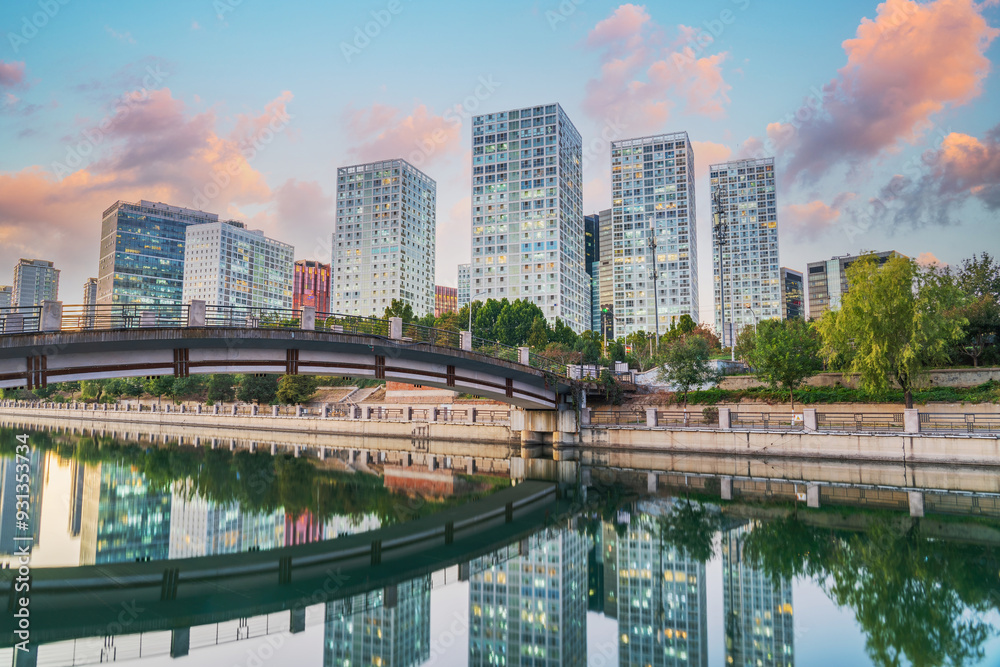 Urban Architecture and Scenery of Tonghui River in Beijing, the Capital of China Urban Architecture and Scenery of Tonghui River in Beijing, the Capital of China