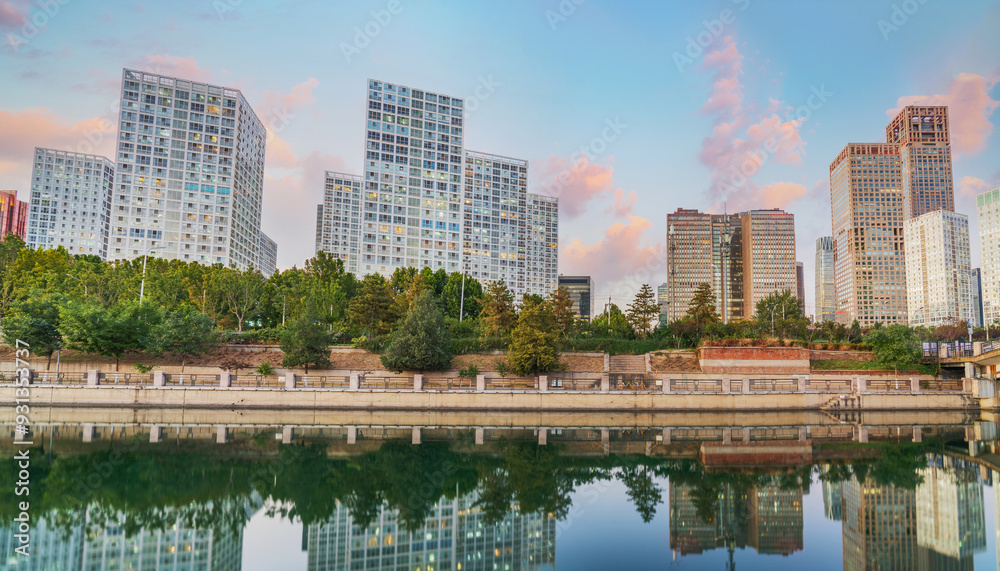 Urban Architecture and Scenery of Tonghui River in Beijing, the Capital of China Urban Architecture and Scenery of Tonghui River in Beijing, the Capital of China