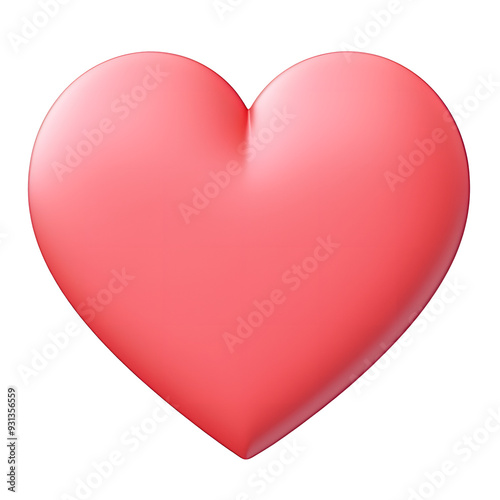 3D red heart isolated transparent background