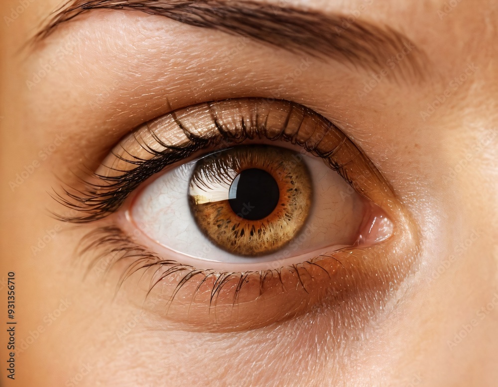 Fototapeta premium Close up eye portrait pupil. Ai generated image.