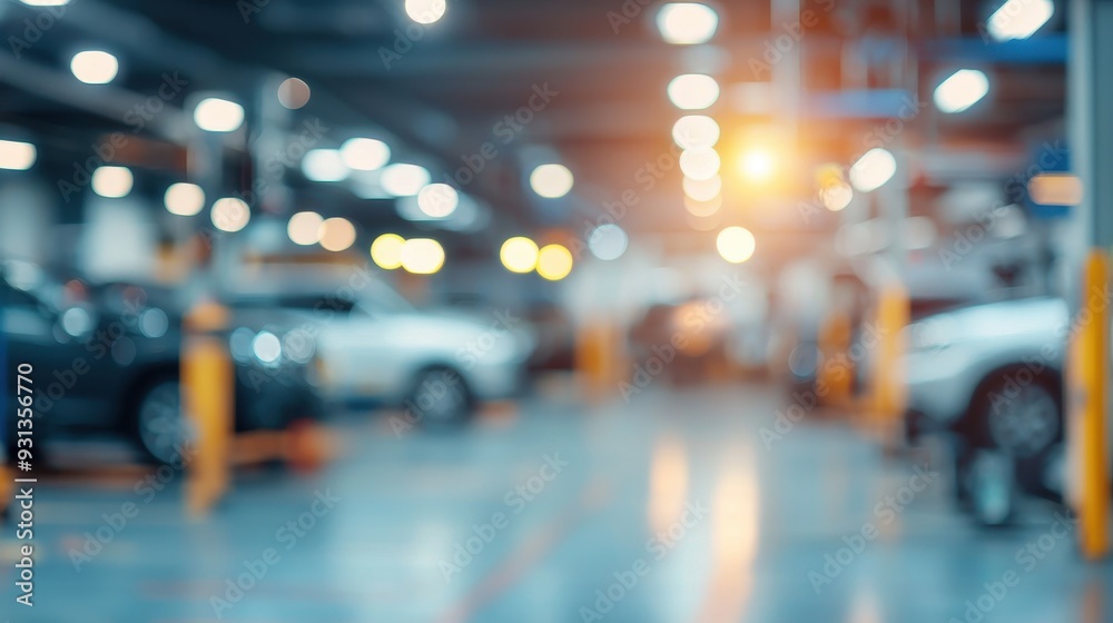 Fototapeta premium Abstract blur car garage automobile