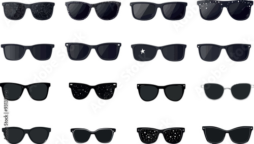 This stylish pair of sunglasses features a logo. They are made of metal and plastic and they have a black color.