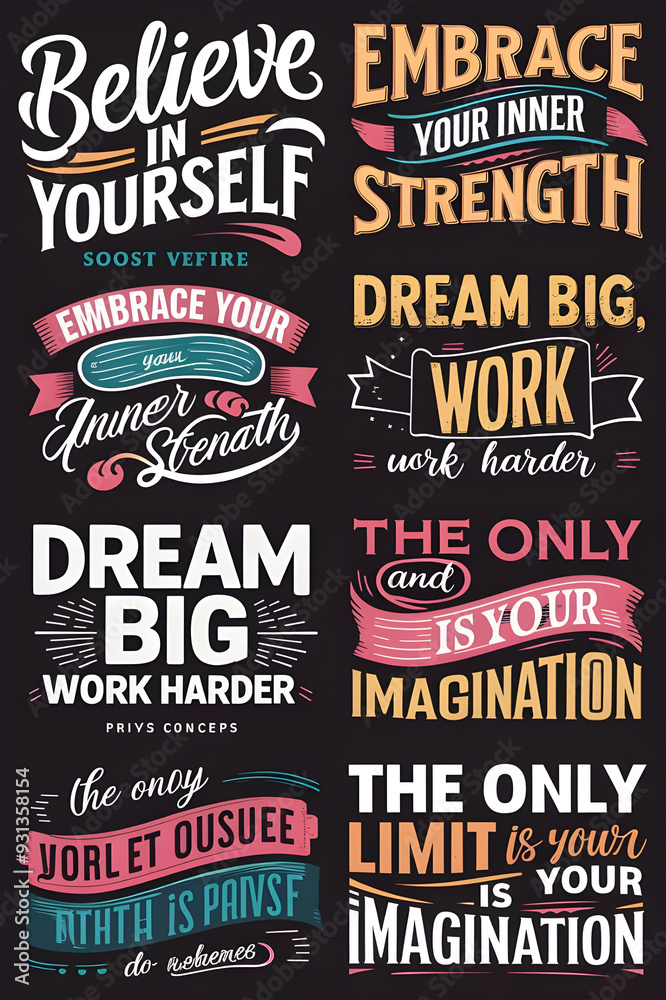 Fototapeta premium inspirational phrases on a poster