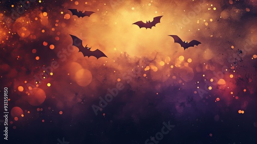 A Halloween themed image of bats flying through a blurry background