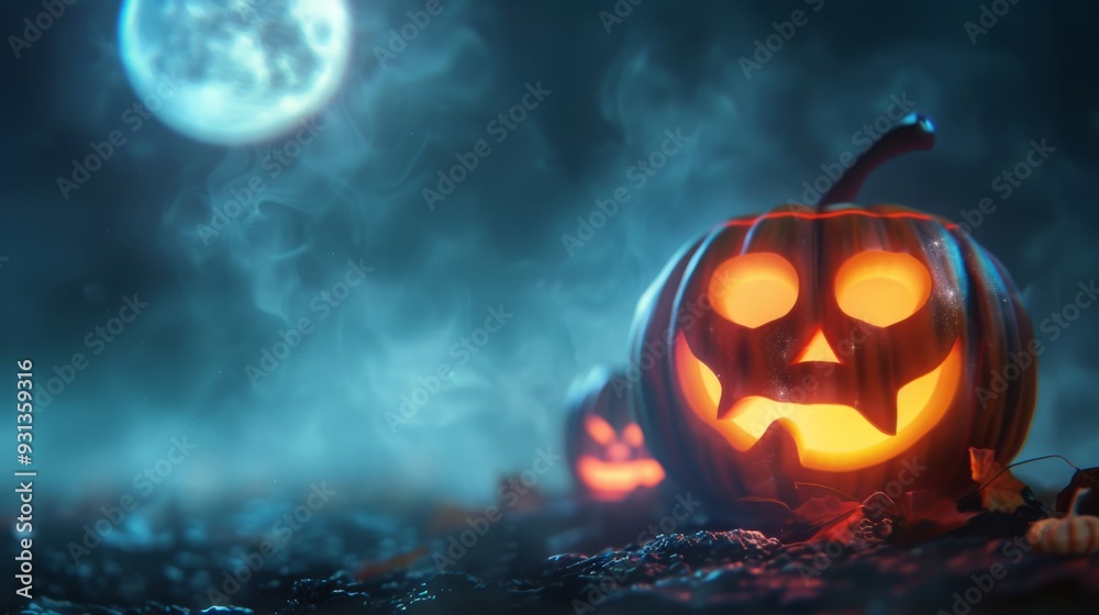 Halloween background with jack-o'-lantern Halloween background with jack-o'-lantern