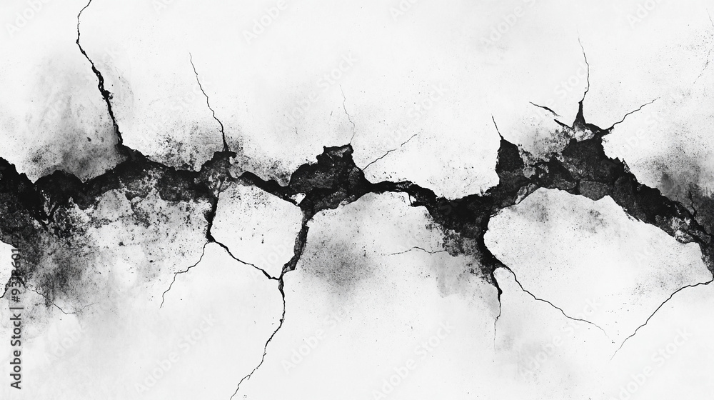 Fototapeta premium Black and_white grunge cracked texture.