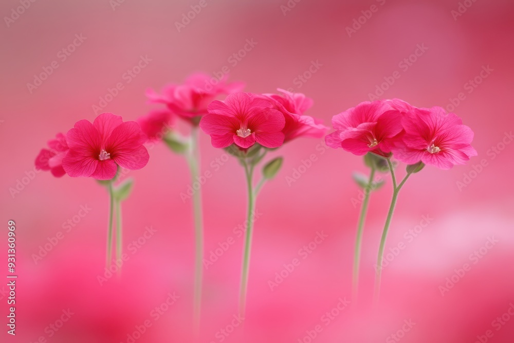 Vibrant pink petunias in full bloom blurred background Vibrant pink petunias in full bloom blurred background