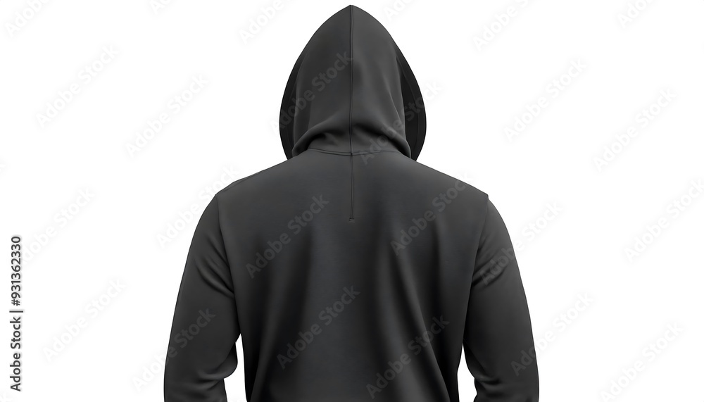 Zip-Up Hoodie Back View Mockup - A mockup template showing the back view of a black zip-up hoodie isolated on white background. Graphic art illustration Zip-Up Hoodie Back View Mockup - A mockup template showing the back view of a black zip-up hoodie isolated on white background. Graphic art illustration