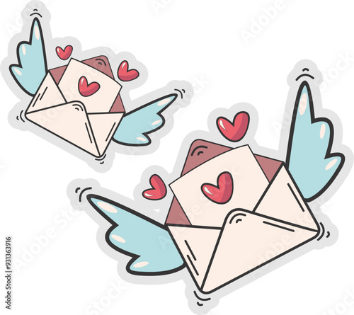 Heart Mail Sticker