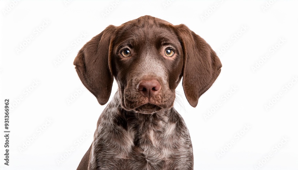 ジャーマン・ショートヘアード・ポインターの子犬のポートレート(German Shorthaired Pointer puppy portrait on white background)
ジャーマン・ショートヘアード・ポインターの子犬のポートレート(German Shorthaired Pointer puppy portrait on white background)