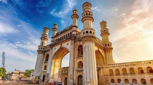 Envision the grand architecture of Hyderabad, from the Charminar to the opulent palaces