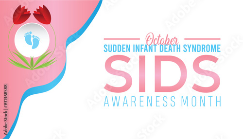 Sudden Infant death syndrome SIDS awareness month is observed every year on October. Medical Healthcare Awareness concept. background, placard, banner template Vector illustration design.