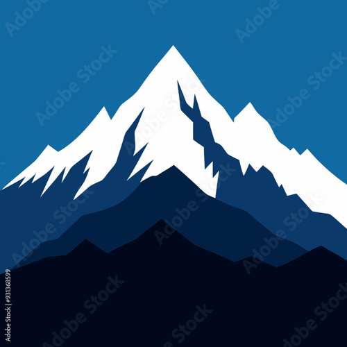 Mountain landscape silhouette vector art illustration