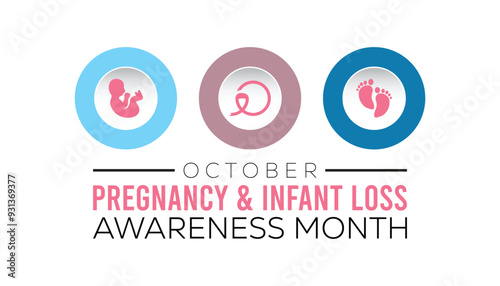 Pregnancy And Infant Loss Awareness Month is observed every year on October. Medical Healthcare Awareness concept. background, placard, banner template Vector illustration design.