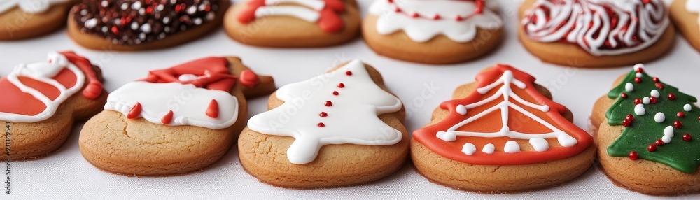 Christmas cookies printed by a 3D food printer, Technology in Christmas theme, hightech festive treats Christmas cookies printed by a 3D food printer, Technology in Christmas theme, hightech festive treats