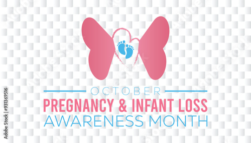 Pregnancy And Infant Loss Awareness Month is observed every year on October. Medical Healthcare Awareness concept. background, placard, banner template Vector illustration design.