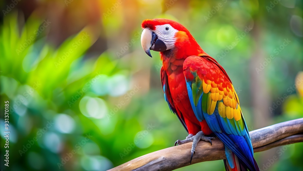 Vibrant parrot with a black beak perched on a branch, parrot, vibrant, colorful, feathers, tropical, wildlife, beautiful, perched Vibrant parrot with a black beak perched on a branch, parrot, vibrant, colorful, feathers, tropical, wildlife, beautiful, perched