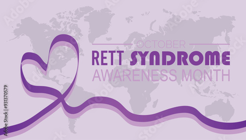 Rett Syndrome Awareness Month is observed every year on October. Medical Healthcare Awareness concept. background, placard, banner template Vector illustration design.