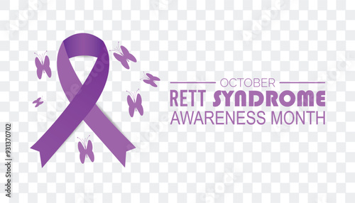 Rett Syndrome Awareness Month is observed every year on October. Medical Healthcare Awareness concept. background, placard, banner template Vector illustration design.