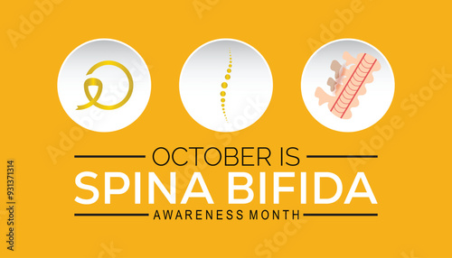 Spina Bifida Awareness Month is observed every year on October. Medical Healthcare Awareness concept. background, placard, banner template Vector illustration design.