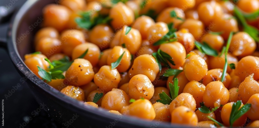 Chickpeas roasted with garlic, vibrantly presented as a healthy Mediterranean snack. Chickpeas roasted with garlic, vibrantly presented as a healthy Mediterranean snack.