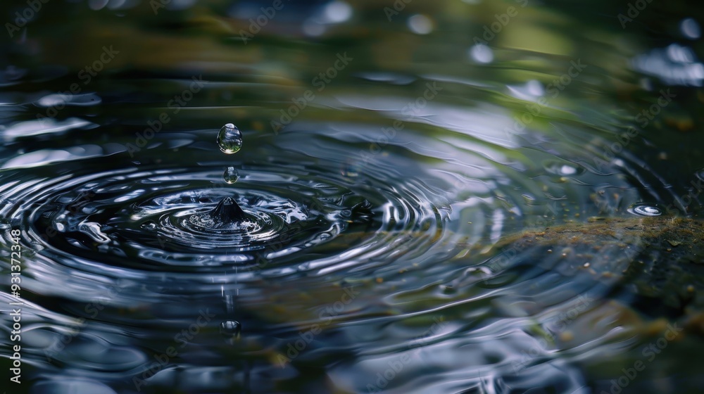 Imagine a droplet of water falling into a still pond in slow motion. Imagine a droplet of water falling into a still pond in slow motion.