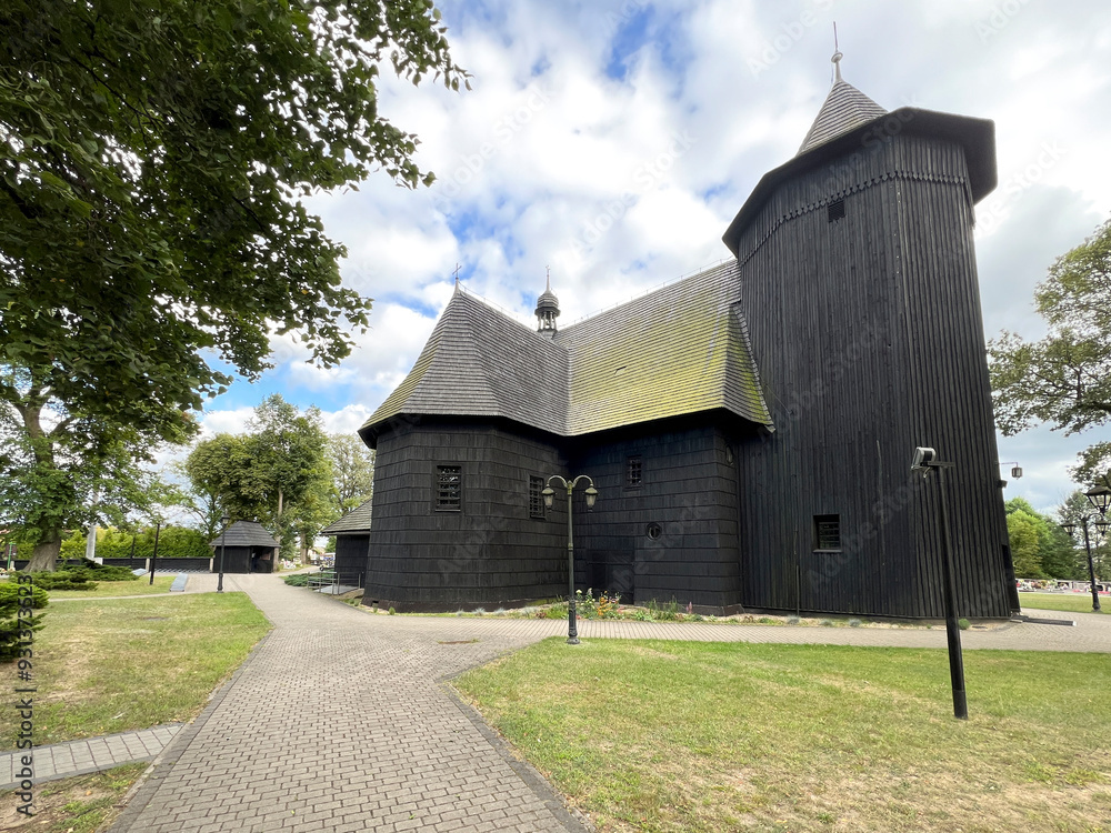 Fototapeta premium The old wooden church of Our Lady of the Rosary in Boronow, Poland