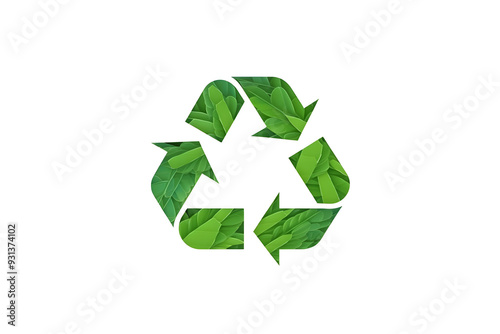 Recycling Symbol in Minimalist Icon Style on Clean White Background