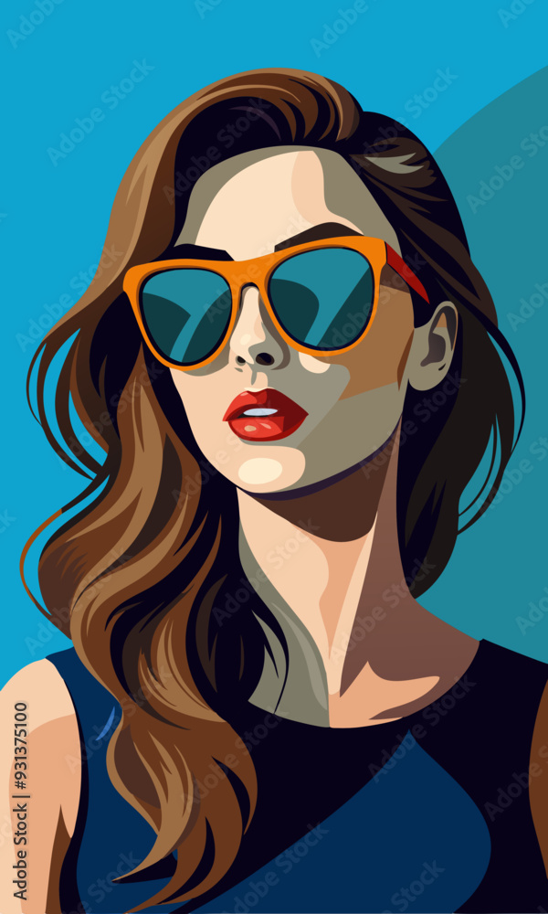Beautiful young woman fashion lady in sunglasses vector image Beautiful young woman fashion lady in sunglasses vector image