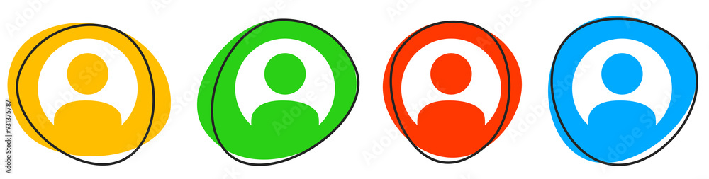 Obraz premium 4 bunte Icons: Profil - Button Banner