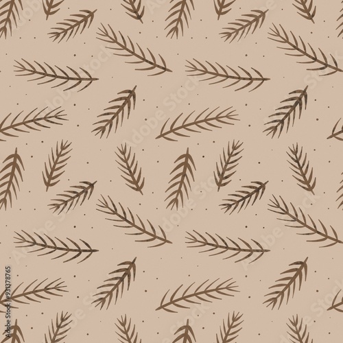 Seamless pattern with cartoon twigs. hand drawing. ornament, flat style. design for fabric, print, textile, wrapper	
