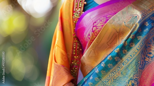 The bright colours and intricate patterns of traditional Indian sarees