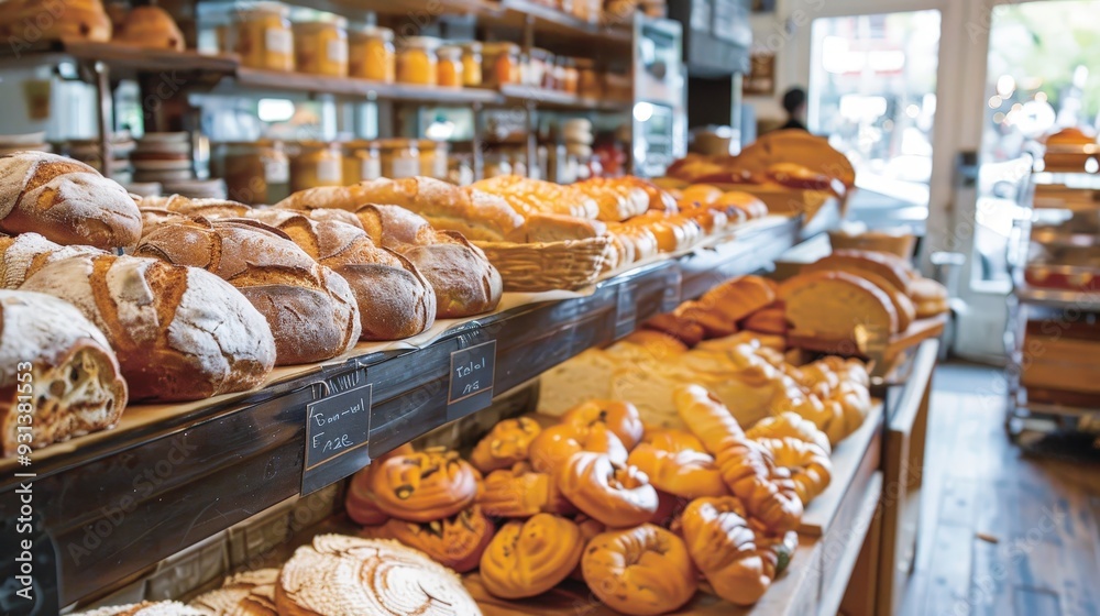 Picture a bustling bakery with shelves filled with freshly baked bread, pastries, and cookies. Picture a bustling bakery with shelves filled with freshly baked bread, pastries, and cookies.
