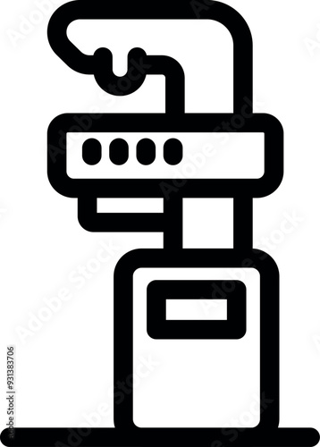 Line icon of mammography machine used for breast cancer screening and diagnosis in hospitals and clinics