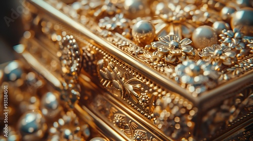 expensive golden Luxurious Jewelry Box : Generative AI