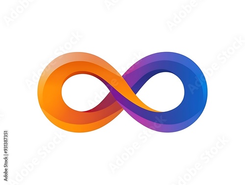 infinity symbol with a purple and orange color