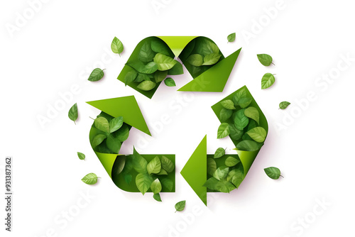 Sustainable Recycling and Clean Energy Icon Set on White Background
