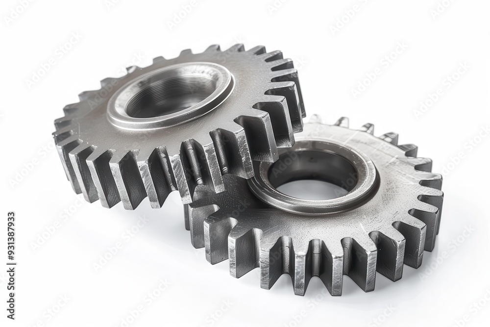 Gears Isolated. Metal Machinery and Technology Concept on White Background Gears Isolated. Metal Machinery and Technology Concept on White Background