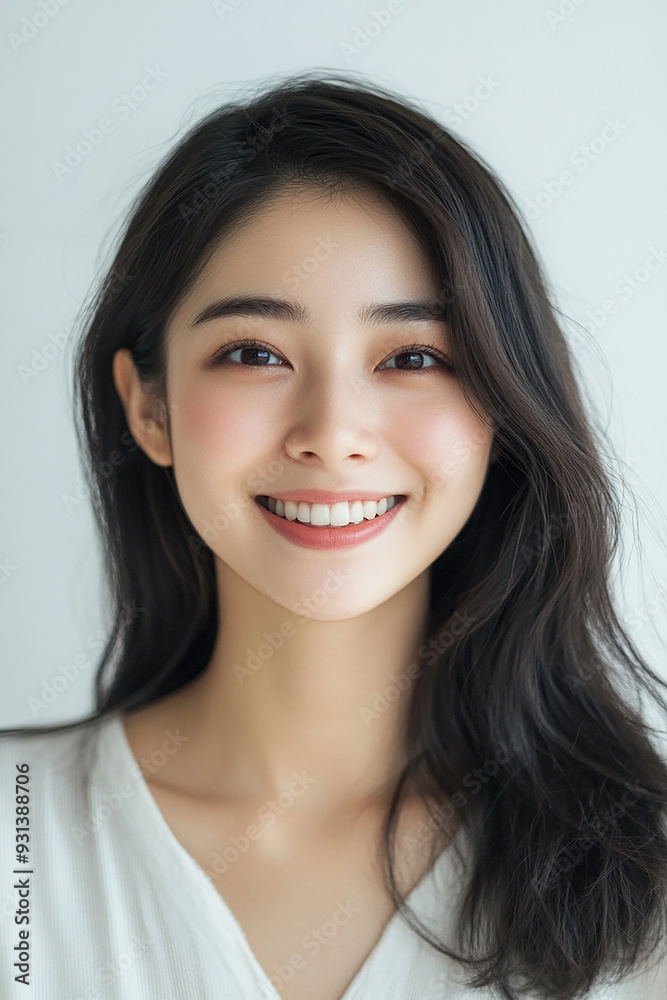 Asian woman positive smile on white background, beauty positive smile Asian woman positive smile on white background, beauty positive smile