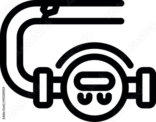 Simple vector icon of a water meter, representing water consumption monitoring and billing