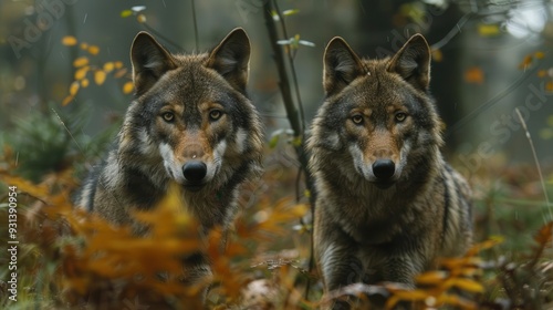 Rewilding project, wolves reintroduced to forest,