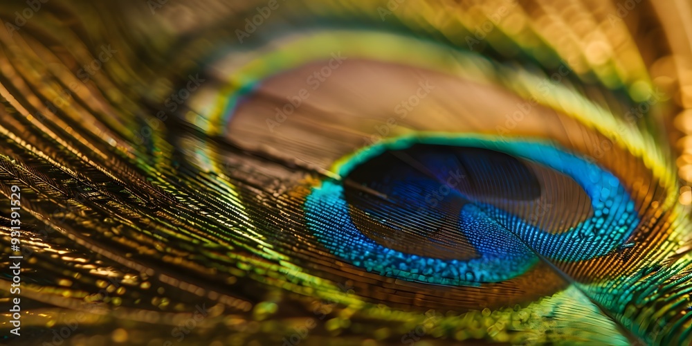 Naklejka premium Peacock feather abstract background