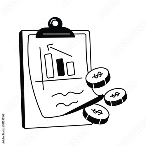 Business analysis, budgeting and financial management, financial report icon vector