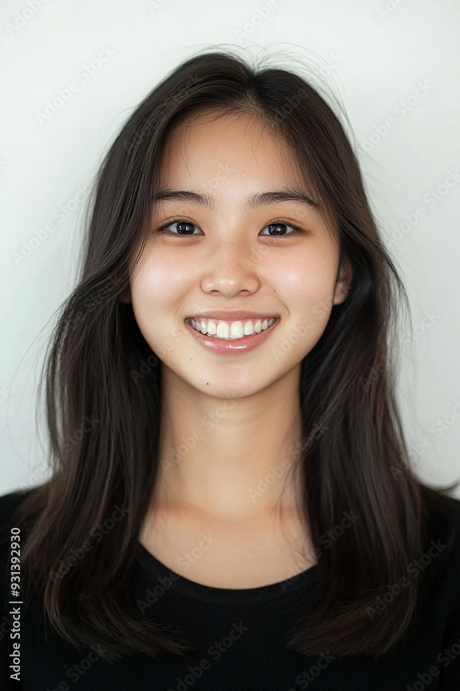 Asian woman positive smile on white background, beauty positive smile Asian woman positive smile on white background, beauty positive smile