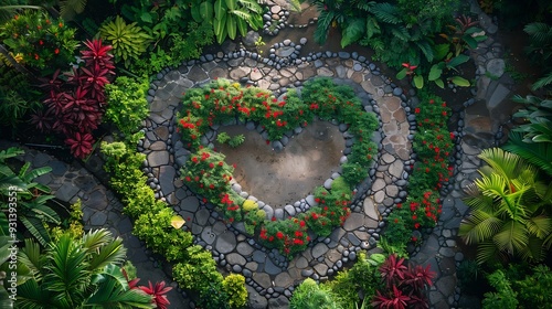 Mesmerizing Heartshape Botanical Garden in Busay Cebu Philippines : Generative AI photo